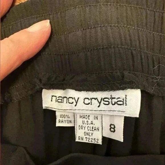 Vintage Nancy Crystal wide leg palazzo pant. Fitted at waist. Sz 8 & versatile. - Picture 12 of 12